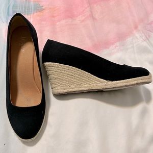JCREW Espadrille wedges, black size 10